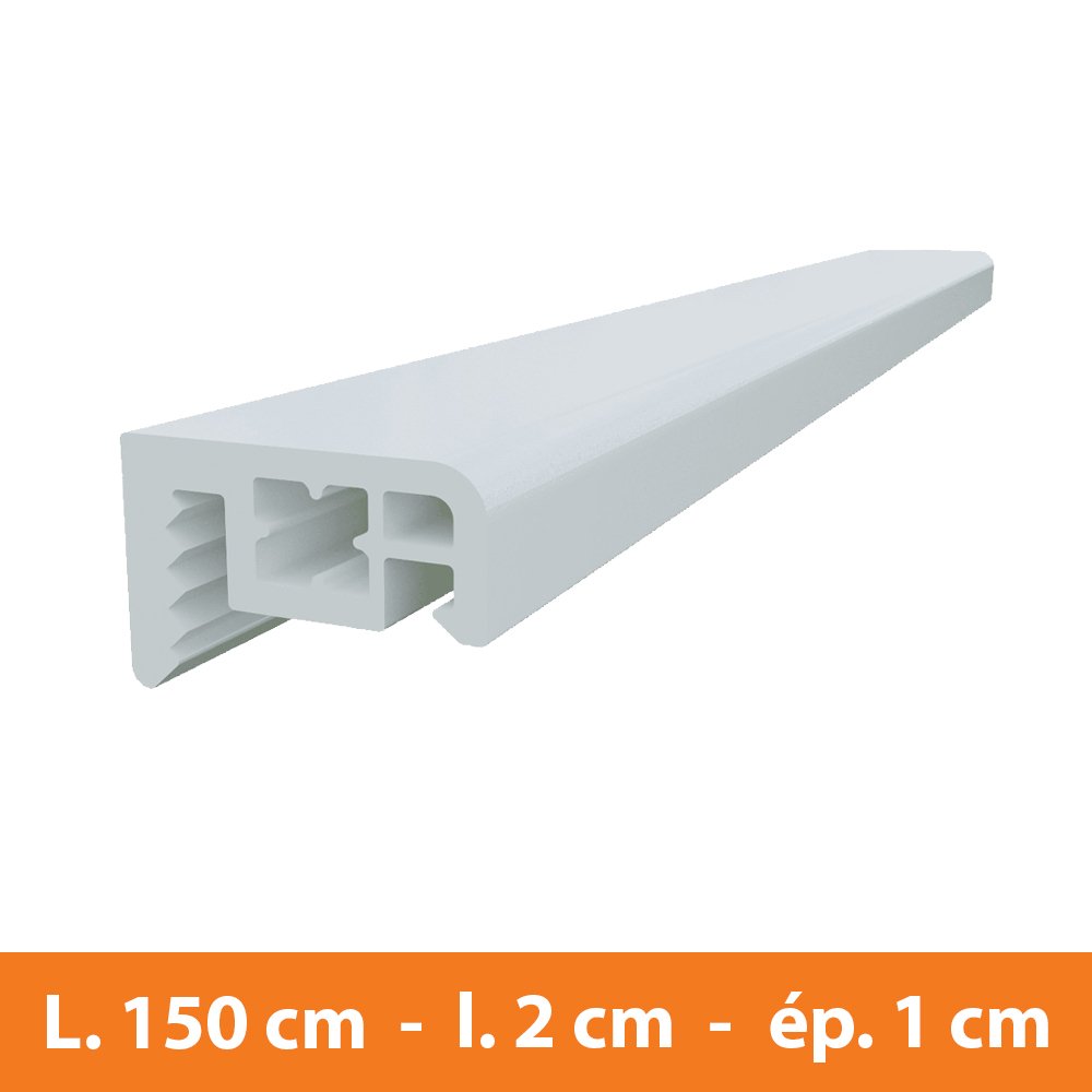 Couvre joint PVC Blanc - L.150 x l.2 x ép.1 cm