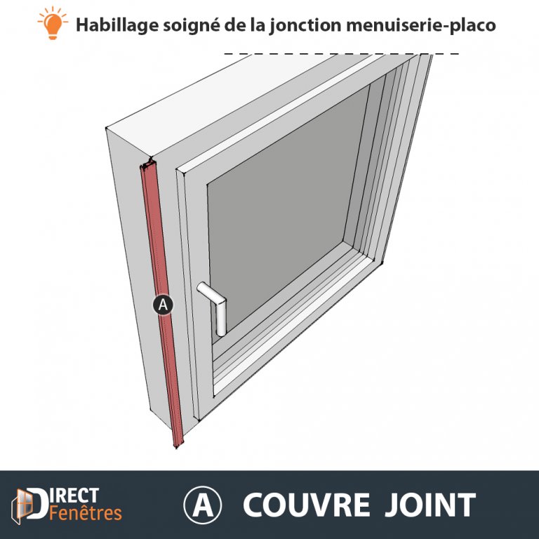 Couvre joint PVC Gris - Direct Fenêtres - Vos menuiseries PVC ajustables  direct usine