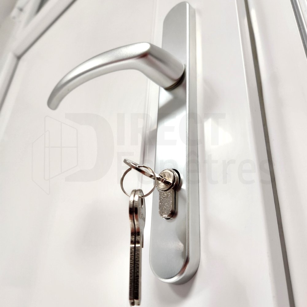Porte de service PVC BIZERTE blanc vitrée sans croisillon gauche