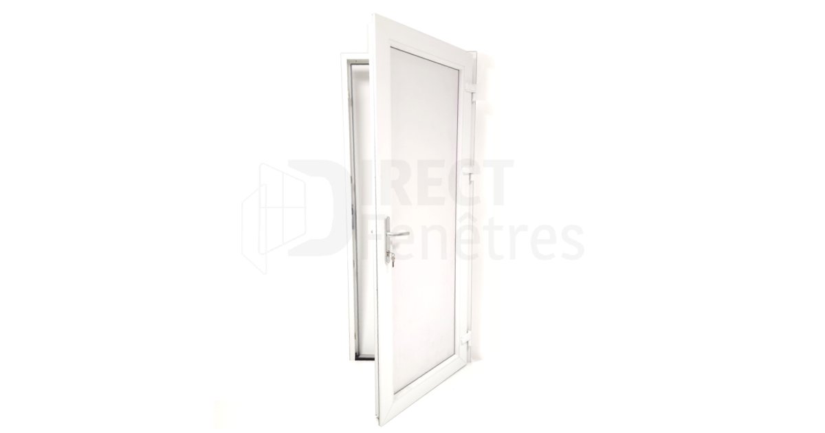Porte de Service Pleine PVC Blanc & Gris - Direct Fenêtres