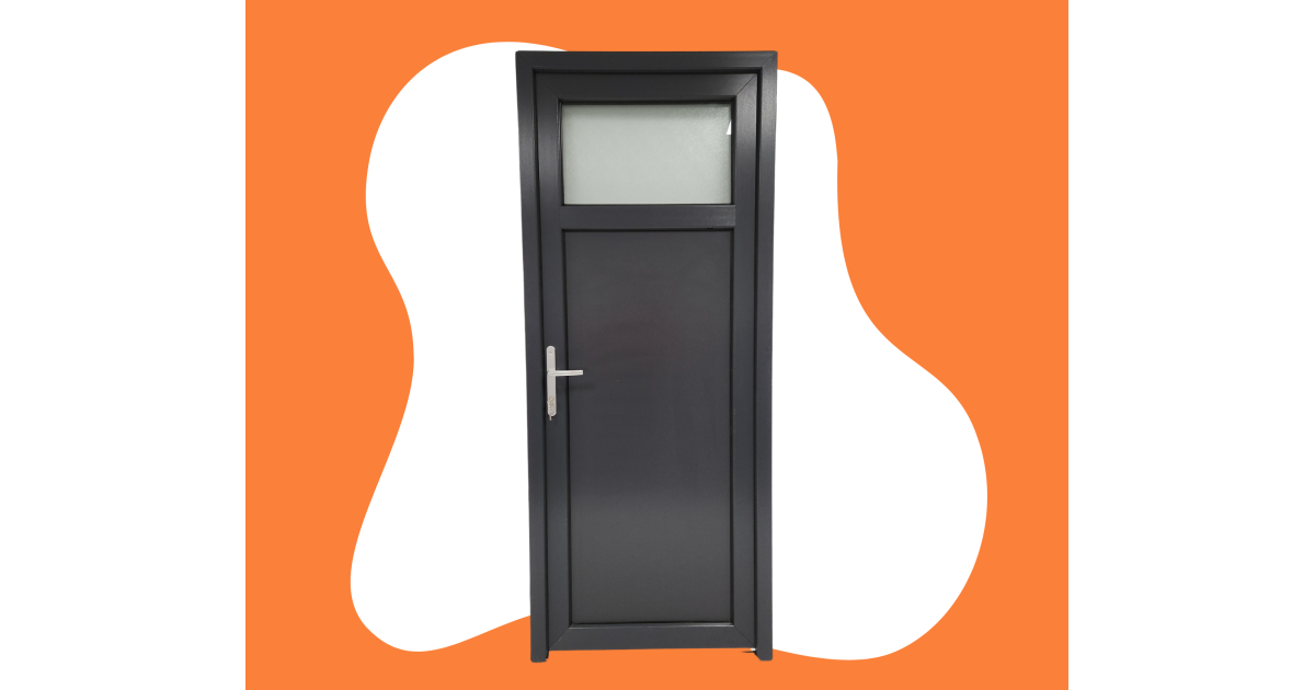 Porte de Service PVC Blanc & Gris | Direct Usine