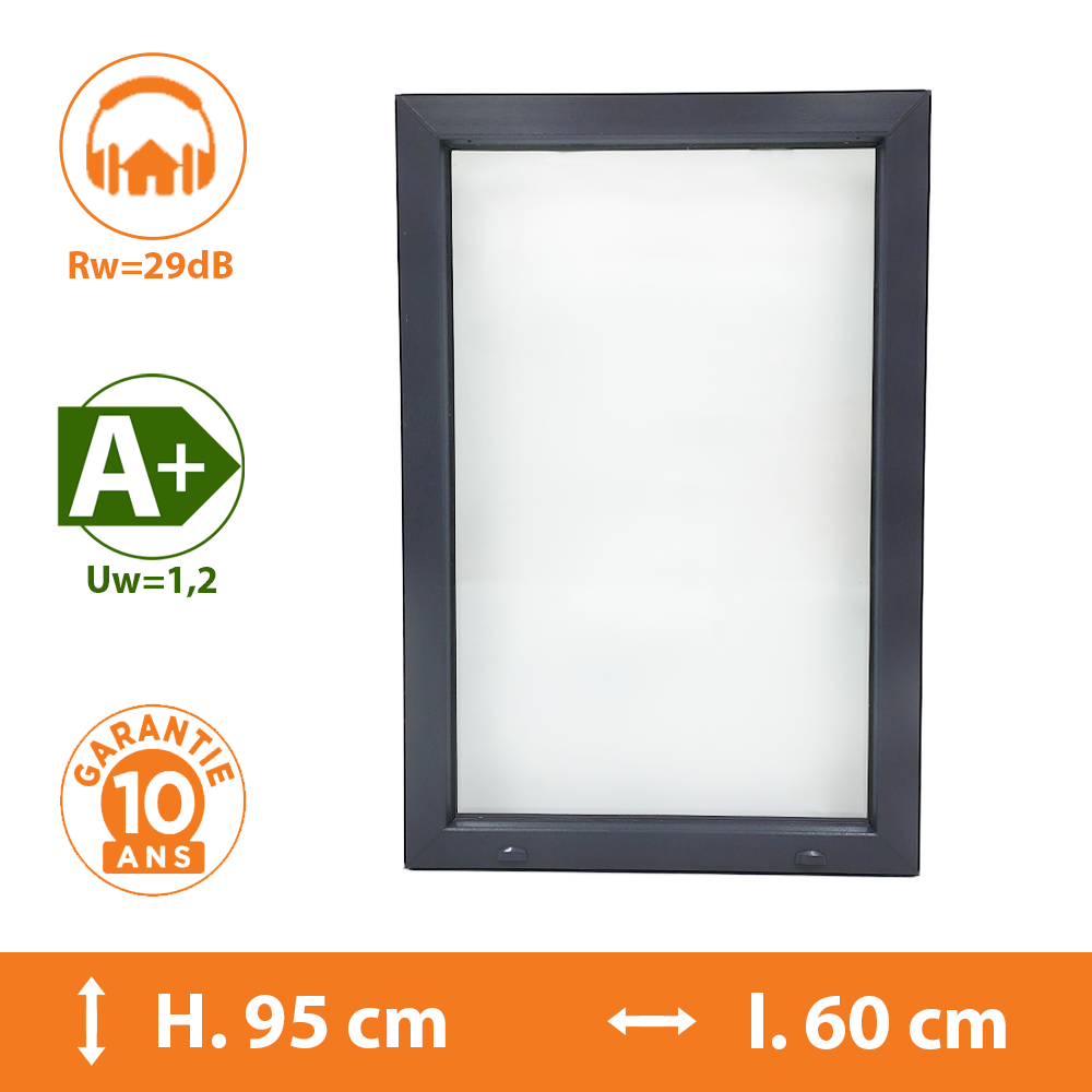Châssis Fixe Gris Anthracite - H.95 x l.60cm