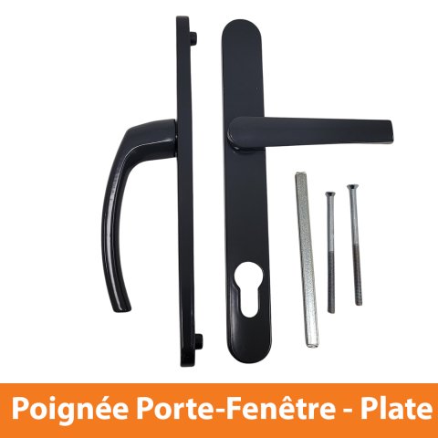 Poignée de Porte Fenêtre Plate - Alu Gris Anthracite
